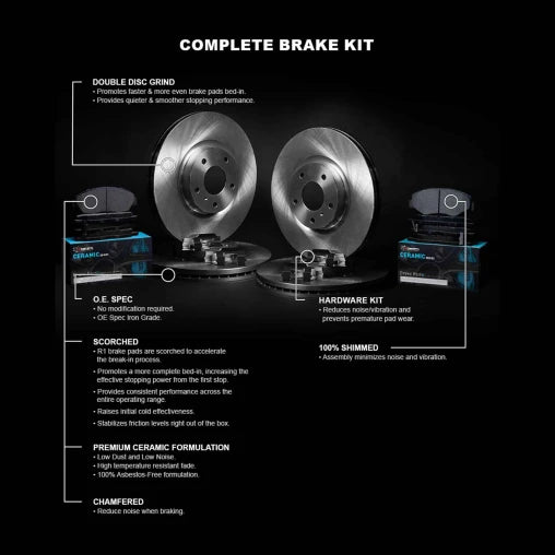 R1 eLINE Blank Rotors with CERAMIC Pads and Hardware (LX & EX-L)